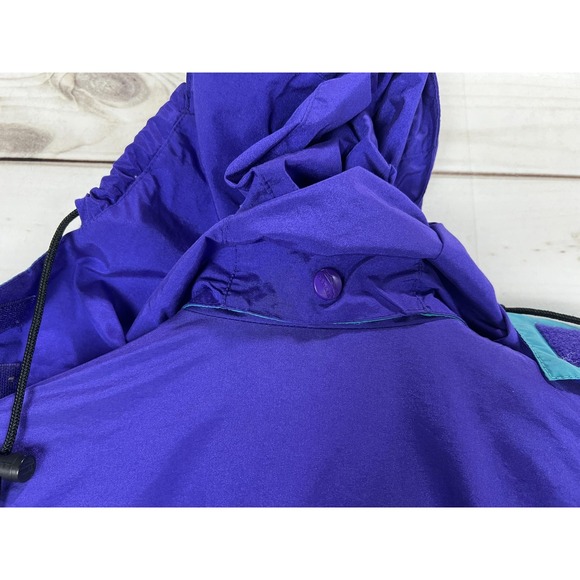 Vintage L.L.Bean Jacket Womens S Purple Hooded Mountain Parka Plaid Lined 90s - Picture 7 of 12